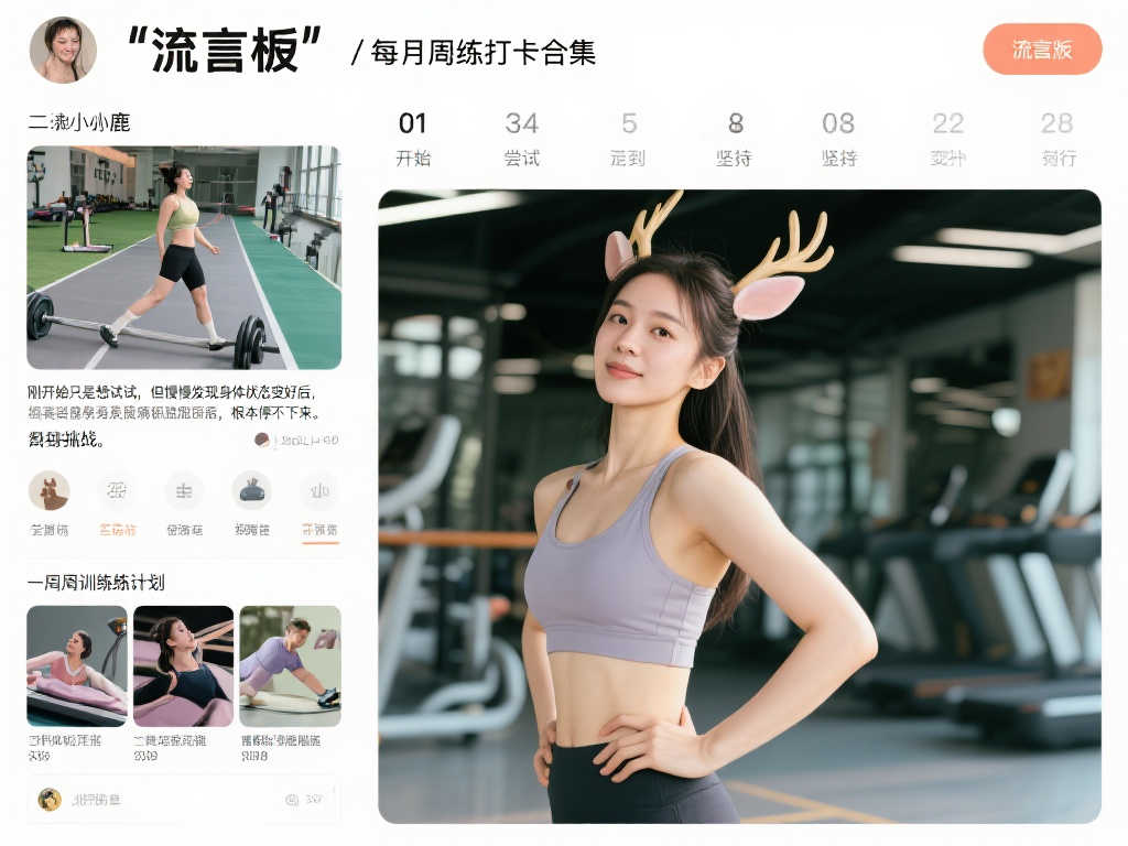 [流言板]小鹿晒月度健身打卡合集：一点没懈怠，运动的正能量太吸引人了！